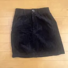 ブラック コーデュロイ タイトスカート S