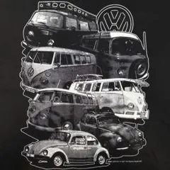 フォルクスワーゲン　Tシャツ　タイプ2　ザ・ビートル　旧車　モノクロ　エンブレムのサムネイル