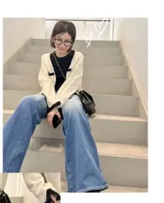 アパルトモン ドゥーズィエムクラス Bicolor Knit Cardigan