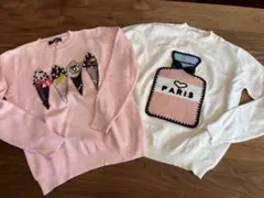 アイスクリームとパリデザインのニット2点セット