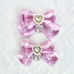 リボン　リボンクリップ　ヘアクリップ ピンク 量産型 地雷系 ロリータ