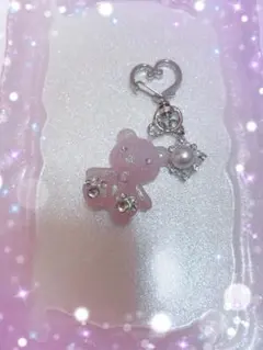 レジンハンドメイドくまキーホルダー