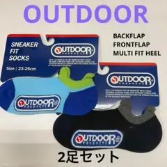 OUTDOOR スニーカーソックス　2足セット　ソックス　アウトドア　23~25