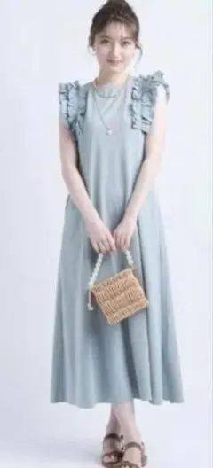 極美品 大人気 スローブイエナ ピンタックフリルワンピース ライト