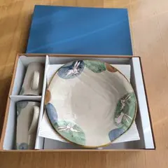 出品2/22まで【未使用品】うさぎ柄　和食器セット