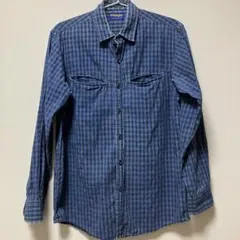 【Wrangler】ラングラー 長袖シャツ ギンガムチェック　古着 ダメージ