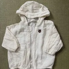オフホワイト フード付きベビーアウター