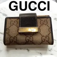 【GUCCI 】GGパターン★キャンバス★6連キーケース★ブラウン系【グッチ】