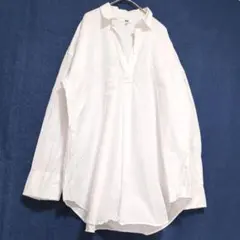UNIQLO ユニクロ ホワイト 長袖シャツ プルオーバー トップス XL 綿