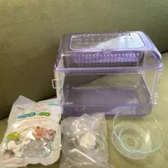 GEX 小動物用ケージ ハムスター飼育セット　クリア小屋　紫　パープル