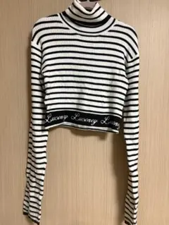 ROYAL PARTY ストライプ タートルネック セーター F