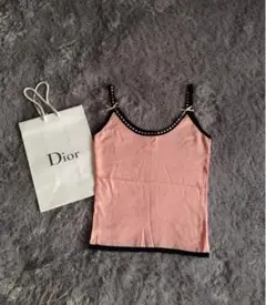 美品　Christian Dior レースキャミソール　ライトブルー 美品 Christian Dior レースキャミソール ライトブルー