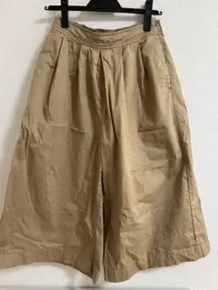 Coen ベージュ ガウチョパンツ プリーツ入り