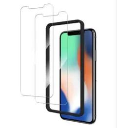 iPhoneX/ XS / 11 pro用 ガラスフィルム 2枚入り　ガイド枠付