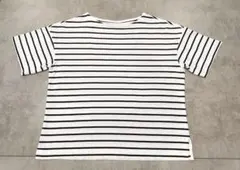MUJI/無印良品　ストライプ 半袖Tシャツ 　ホワイト/ネイビー　ボートネック