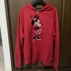 これ以上値下げ不可 ミニーマウス プリント 赤 パーカー