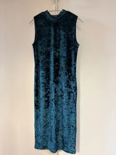 【新品】non-hedge♥︎ベロア 膝下丈ノースリーブワンピース Ｉライン