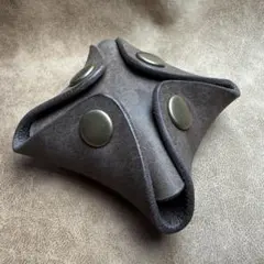 【ハンドメイド】本革 マルゴー 小銭入れ 小物入れ コインケース アッシュグレー