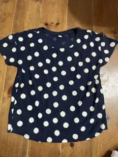 MUJI 無印良品　ドット半袖Tシャツ　ネイビー　130のサムネイル