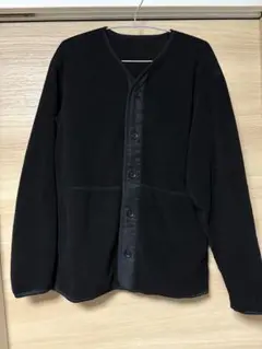 素材に還るフリースカーディガン　無印良品　L ブラック