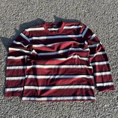 希少 90s old uniqlo ボーダーロンT 紺タグ y2k レッド