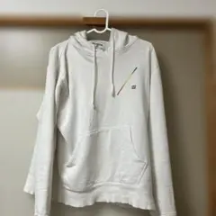 BILLABONG ホワイト フード付きパーカー M