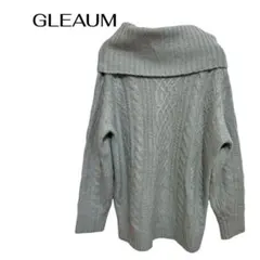 B0215GLEAM長袖ニットセーター丈長めオフタートルネックチュニック