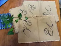 ランチョンマット　ティータイムマット　和風　茶色　4枚