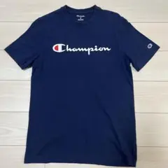 Champion ネイビー ロゴTシャツ M