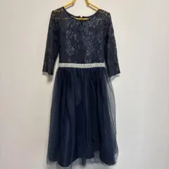 キャサリンコテージ ドレス 140cm ネイビー レース パール