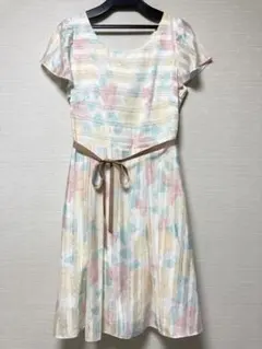 アイボリー　ウィルセレクション　フラワー　ワンピース　花柄