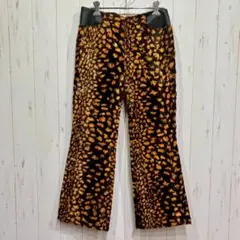 MIRACLE WOMAN 本革使用 レオパード ファー パンツ ヒョウ柄