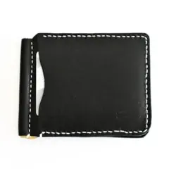 カードが入れられる本革栃木レザーのマネークリップ