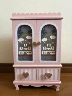 木製 アクセサリーケース ピンク お城デザインのサムネイル
