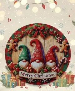 クリスマス　インテリア　プレート　木製　サンタ　パーティ