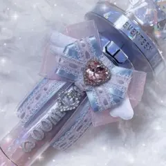 ペンライトリボンデコ ピンク 水色