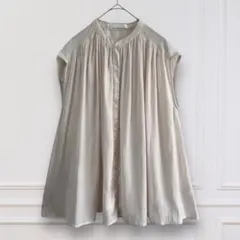 【ドレスキップ】DRESSKIP ドレープブラウス ノースリーブ とろみ M