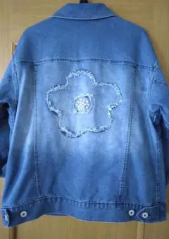 QVC　パーソンズ　フラワーパッチデニムジャケット　S