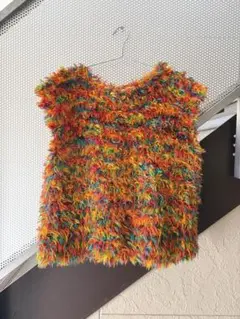 ハンドメイド ニットベスト ハンドニット レディース 手編み