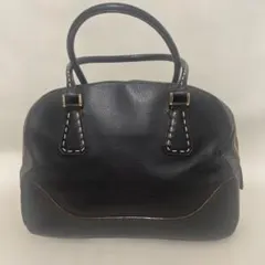 ザザビー レザー ハンドバッグ ブラック ミニボストン