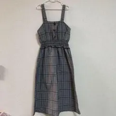 レディースワンピース エムズエキサイト チェック柄 Mサイズ グレー