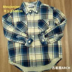 ★値下げ★Moujonjon チェック柄長袖シャツ 100 キッズ