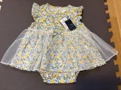 花柄 チュール ワンピース ロンパース　80cm