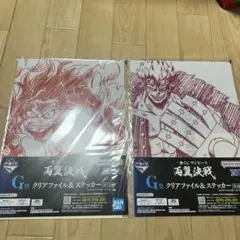 一番くじ ワンピース 両翼決戦 G賞 クリアファイル＆ステッカー 2種