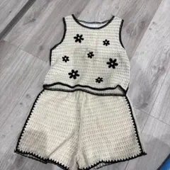 ZARA 花柄刺繍 ノースリーブセット