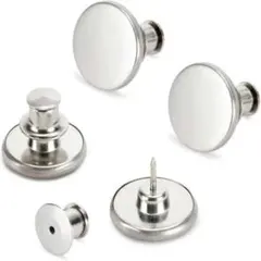 ウエスト調整ボタン 2個 サイズ調整 デニム 簡単取付 銀 シルバー 便利