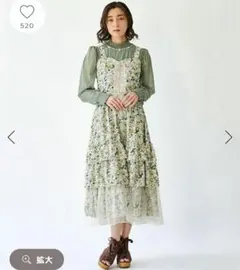 axesfemmeフルールＰＴティアードスカート＆Ｔジップ付ビスチェ 2セット