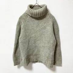 【ラルフローレン】タートルネックニットセーター コクーン 冬 M グリーン 長袖