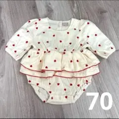 70 プティマイン　ハート刺繍ロンパース