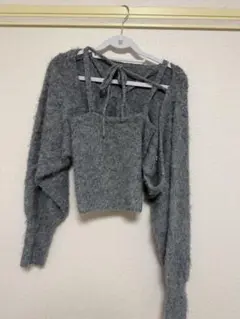 w closet シャギーニット アンサンブル グレー ダブルクローゼットのサムネイル